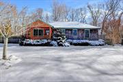 Nestled in the heart of Calverton, this delightful 3-bedroom, 1-bathroom rambling ranch offers serene country living with modern conveniences. Located next to the renowned Peconic Herb Farm, this home boasts beautifully maintained wood floors throughout, Living room, dinning room, a beautiful kitchen, a spacious two-car garage, and a full basement for ample storage or potential expansion.Outdoor enthusiasts will love the private patio with a stunning outdoor fireplace, as well as the convenience of an outdoor shower. The meticulously landscaped grounds feature an irrigation system and a designated vegetable and herb garden, perfect for garden-to-table living.Additional features include natural gas heat, well water, and a cesspool that is less than four years old. Surrounded by nature and just minutes from Long Islandâ€™s finest vineyards, this home is a peaceful retreat with easy access to local amenitiesDonâ€™t miss this rare opportunity to own a charming home in a picturesque setting! Schedule your showing today.Peconic tax applies