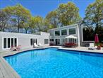 SUNNY QUOGUE VILLAGE RENTAL. This fresh contemporary home on secluded Lakewood Lane has everything you need for summer fun in Quogue. The bright and airy open floor plan includes a state of the art kitchen, a spacious living room with fireplace, five bedrooms and three baths, and a new gym, all positioned with easy access to outdoor entertainment. With the large heated pool and pool deck, the har-tru tennis court, and the surrounding lawn area, there&rsquo;s plenty of room for play and relaxation. There&rsquo;s also an outdoor shower, gas grill and a wine fridge in the kitchen. All this with access to the Quogue village beach and the unique amenities in Quogue. Available July ($50k), August ($60k). Inquire re: 2 weeks in July or August.