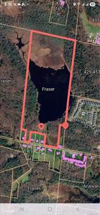 Beautiful land on Fraser Road in Monticello. Property has a large lake on it that uses up quite a bit of the 97.3 acres. There is a portion of the land that can be built on for some homes that would have lovely lake frontage. Great location for the influx of summer residents from all over the world. A very unusual property for a very special buyer. Are you that person?