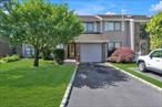 Smithtown Townhome now showing! Spacious Dartmouth model in preferred Hidden Ponds Condominium Community. Updated granite EIK with island for entertaining guests, first floor laundry room,  open floor plan, with sliders to back paver patio. Upstairs enjoy 3 spacious bedrooms with abundant storage. Primary bedroom with WIC, ensuite bath with soaking tub, shower and double vanity sink.  One car attached garage with driveway and ample guest parking. 24/7 gated community with multiple amenities, including but not limited to : Community pool, tennis courts, pickleball courts, bocce ball, kiddie pool, fitness center, dog run, basketball, playground and clubhouse with kitchen and card/game room.  Heating system less than 1 year old, CAC less than 1 year old with warranties.