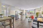 Do you live for outdoor space? Are you a believer in Sheryl Crowâ€™s lyrical wisdom, ready to soak up the sun? If access to a massive resident-only sundeck just steps from your front door is on your wishlist, this approximately 650-square-foot, southern-facing one-bedroomâ€”featuring the lowest 1BR maintenance in the building and closets galoreâ€”might just be your NextHome.This open-concept residence, which actually lives on the equivalent of the third floor due to a double-height lobby, has it all. Enter through an impressive closeted foyer into the main living space that delivers a Pullman-style kitchen equipped with a full suite of stainless steel appliances (yes, including a dishwasher), a granite-topped island, and sleek directional lighting overhead. The open format flows perfectly into a generous living and dining space, offering room for a full dining setup, a more intimate table for two, and a bright, airy living area with southern tree-lined courtyard views.Down the hallâ€”lined with three additional closetsâ€”discover a bathroom, tiled floor to ceiling, featuring a glass-enclosed tub/shower, neutral-tone vanity, dual mosaic trim, bell-glass lighting, and a gold-framed medicine cabinet that ties the whole look together. The spacious bedroom delivers yet another tall closet and a charming southern exposure into a landscaped, shrub-screened section of the sundeckâ€”offering privacy, easy window maintenance, and a connection to the community from dawn to dusk and then tranquility from dusk until dawn.Additional highlights include custom hardwood window sills for a designer touch, newly installed vinyl plank flooring throughout, an upgraded main breaker electrical panel, and two independently controlled, energy-efficient heating and cooling unitsâ€”each with wall-mounted digital thermostats and WiFi-upgrade potential for seamless smart-home integration.Mill Rock Plaza is a full-service, luxury cooperative in Yorkville on the Upper East Side, easily accessible from the FDR Drive and under a block from the Q Express subway. Carl Schurz Park, the East River Promenade, and Gracie Mansion are all just moments away.Amenities & Features:â€“ 24-hour concierge service of two entrancesâ€“ Live-in resident manager among a dedicated staff of tenâ€“ Renovated double-height lobby and hallwaysâ€“ Laundry rooms on every floor (app-connected)â€“ Residents-only fitness centerâ€“ Bike and package roomsâ€“ Attached garage with secure access and resident discountâ€“ Grand courtyard at building entranceâ€“ Landscaped and furnished private sundeckPets? Absolutely. Cats and up to three dogs of any size and weight are welcome.The unit supports Verizon FiOS, Spectrum, and Astound, and is available upon completion of a well-organized application process.