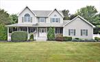 Gorgeous Colonial built in 1999 and still looking Brand New. Boasting a New Kitchen ( 2018) W/Quartz Counter Tops, S/Steel Appls, Glass Back Splash, Porcelain Floors, Recessed Lighting, Crown Molding & More. Attention to detail and Pride of Ownership show Throughout. Amenities include Beautiful Crown & Base Moldings, Family Rm W/wood burning Stove, Two ( 2 Ton CAC Units), 2 Car Gar W/Storage Loft, Hardwood Floors, Trex Decking, 3 Zone Heat, UG Sprinklers, 200 Amp Elec. A beautiful En Suite W/Garden Tub, Vanity W/Double Sink and a Huge Walk In Closet. Plus, a Full Newly Finished Basement W/Bar and O/S/E. Last but not least located on a Cul-De-Sac and Situated on .65 Acres of Cleared, Leveled Beautiful Private Property with a Fully PVC Fenced Yard, Taxes net to only $14, 623 after basic Star of $875 Please Note: Audio Recording Device on Premises, Hurry!!