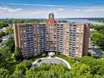 Spacious 1 bedroom unit with updated kitchen and bath in Lakeside Towers. Crown moldings through out. 24 hour doorman, fitness center and pool. Renting allowed after 3 years. No flip tax. Stunning city line views and overlooking pool. Easy access to parkways , bus lines and LIRR. maintenance includes taxes, heat, electric, water gas and outside maintenance .