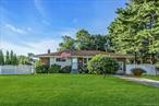 Welcome to this beautifully maintained Ranch on an oversized 100 x 135 property! This home offers a spacious Primary Bedroom with private bath, plus 2 additional bedrooms, all bedrooms featuring custom built-in closets with lighting. Enjoy 2 completely updated bathrooms and a full Eat-in Kitchen with newer flooring, stainless steel smart stove/air fryer (app enabled), and smart refrigerator. The versatile layout includes a large Living Room or Dining Room, plus a cozy Family Room with a wood-burning stove and charming built-in window seat with storage.The full basement with outside entrance features a renovated laundry room, entertainment space, and plenty of storage with lighting throughout. The water heater is 6-year-old, 200amp electric, gas heat, and modern smart home conveniences includeâ€”WiFi & Bluetooth connected sprinklers,  WIFI ACs, Inside & outside cameras, (seller is removing inside cameras but leaving connection) Security system w/ADT, outside lights, pool heater, and surround sound hook-up. The backyard is perfect for entertaining with in ground sprinklers, an above-ground pool, firepit, sheds (a gift), and hookups for a jacuzzi and generator. Truly a home that combines comfort, convenience, and styleâ€”ready for you to move right in!