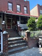 Welcome to this solid brick 4-family attached home located in the Brownsville section of Brooklyn, offering excellent investment potential. The property features four well-maintained units: Unit 1R (vacant), Unit 1F (2 BR/1 BA), Unit 2F (2 BR/1 BA), and Unit 2R (2 BR/1 BA), all currently on month-to-month leases. The owner resides in the basement, Additional highlights include a shared driveway and garage parking, a roof approximately 12 years old, a 7-year-old boiler, and a freshly painted interior. Each unit is separately metered, providing convenience and efficiency. Conveniently located near transportation, schools, and shopping.