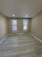 Fully renovated apartment for rent in Ridgewood features three bedroom railroad style, living room, eating kitchen with SS appliances, one full bathroom. Heat and water included close to old shops and transportation.