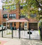 *****Semi-attached brick legal 3 family house, 6 Bedrooms, 3 Baths, 1 garage + 2 outdoor parking, walking distance to trains and Broadway***