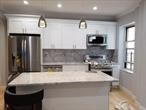 Nicely renovated 2-bedroom. Quiet yet bright. Highend Appliances, Best Quality Renovations, Faces multiple exposures from the front and side. PS 101 School. Dogs allowed. Around the corner, 1 block to the express subway.
